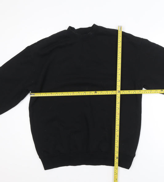 H&M Divided Women’s Black Pullover Sweatshirt Size S Cotton Blend