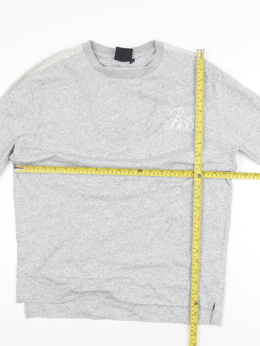 Bee Inspired Men's Grey Crew Neck Pullover Sweatshirt M