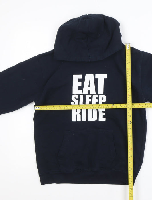 Just Hoods Teens Blue XL Pullover Hoodie Eat Sleep Ride Graphic Hooded Sweatshirt