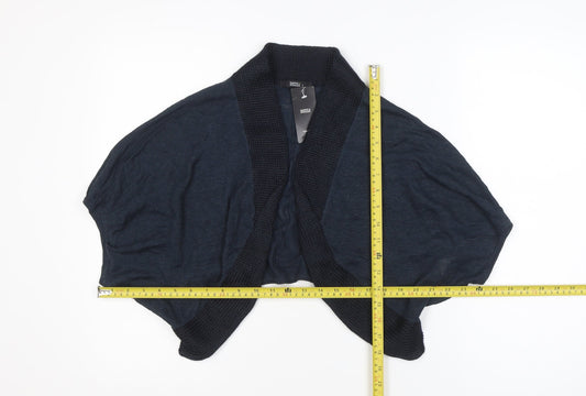 Marks and Spencer Women Blue Knit Shrug Size 14 Relaxed Fit