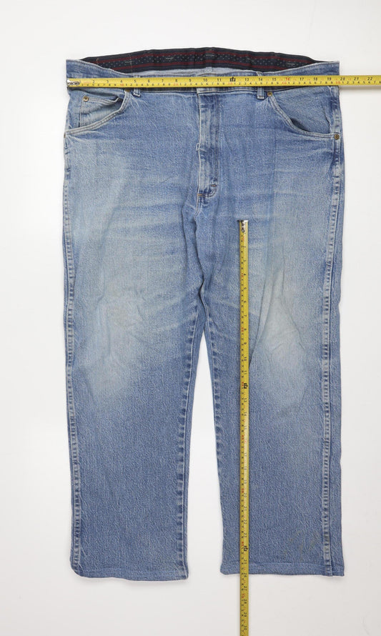 Wrangler Men's Blue Regular Fit Straight Denim Jeans 40x29
