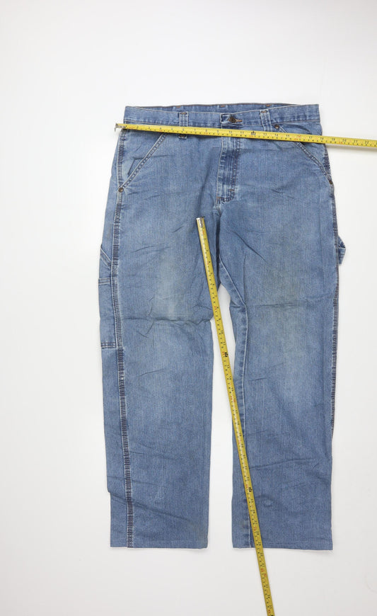 Wrangler Men's Blue Straight Fit Denim Jeans 34x32 Regular