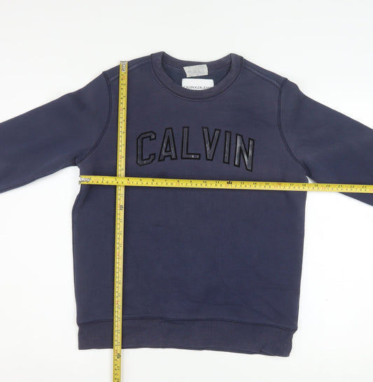 Calvin Klein Jeans Womens Navy Blue Cotton Sweatshirt M