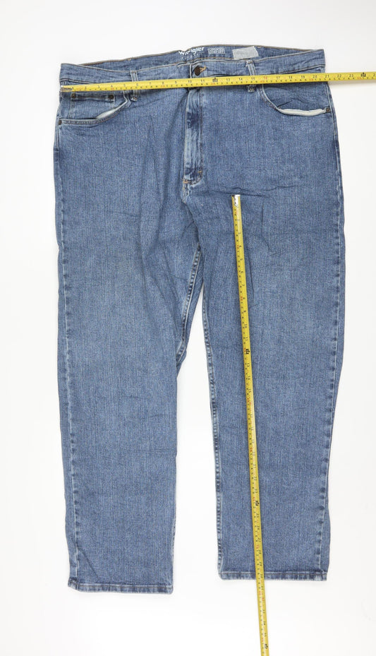 Wrangler Men's Blue Straight Fit Denim Jeans 42x30 Big & Tall