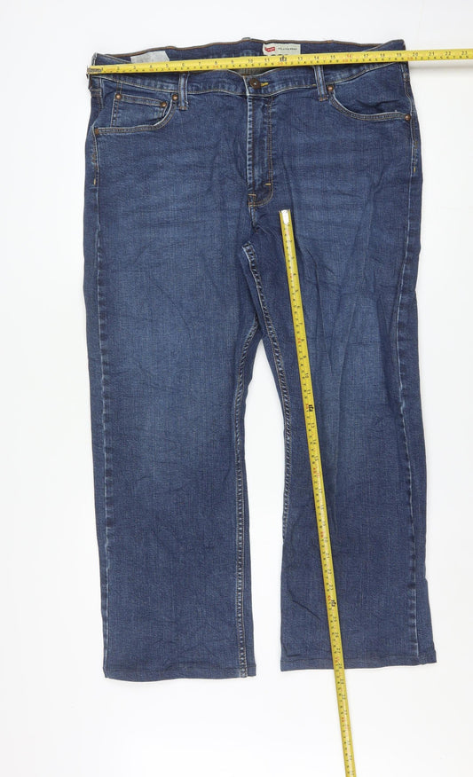 Wrangler Mens Blue Straight Fit Denim Jeans 38x30 Classic Style