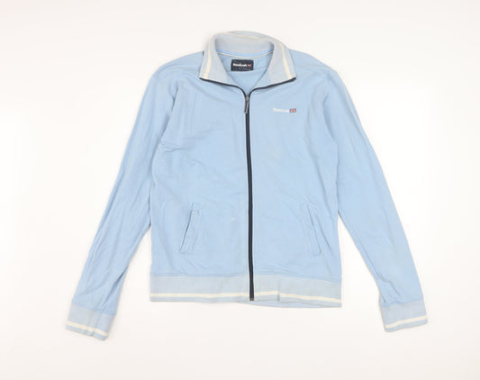 Reebok Women's Blue Track Jacket Size 16 Full Zip Cotton Blend
