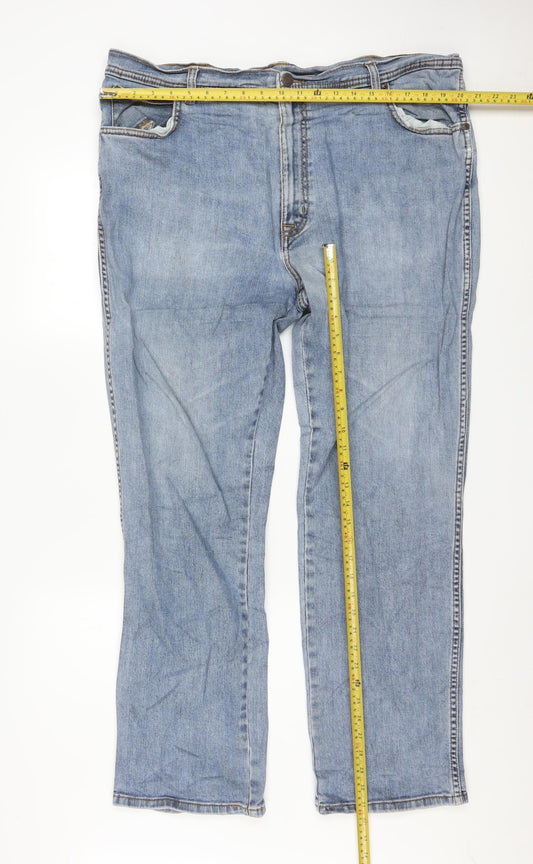 Wrangler Men's Blue Straight Fit Denim Jeans W42 L32 Texas Stretch