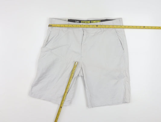 Lee Men's Grey Extreme Comfort Chino Shorts Size 38 Regular Fit