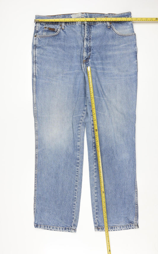 Wrangler Men's Blue Straight Leg Jeans 40x32 Cotton Denim Classic Fit
