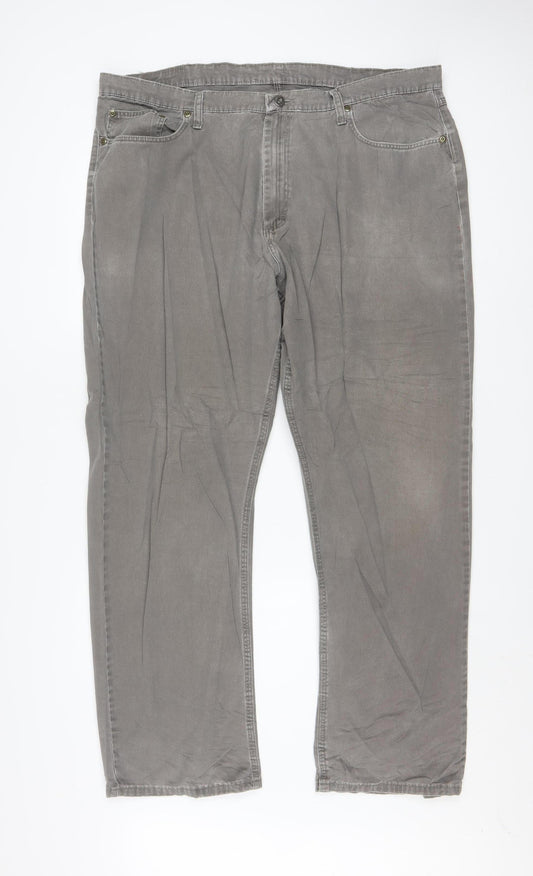Wrangler Men's Grey Straight Fit Jeans 40x32 100% Cotton