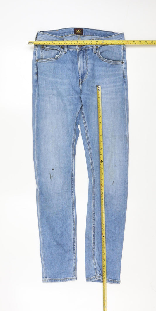 Lee Mens Blue Luke Slim Fit Jeans W29 L32 Denim 5-Pocket