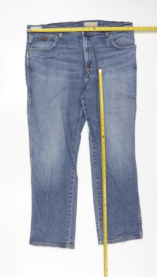 Wrangler Men Blue Regular Fit Texas Stretch Straight Jeans W38 L30