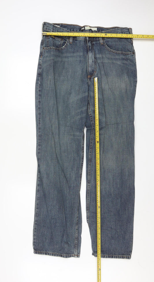Lee Men's Blue Relaxed Straight Leg Jeans Size 34x34 Denim Classic Fit