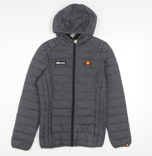 Ellesse Womens Grey Size 6 Hooded Puffer Jacket