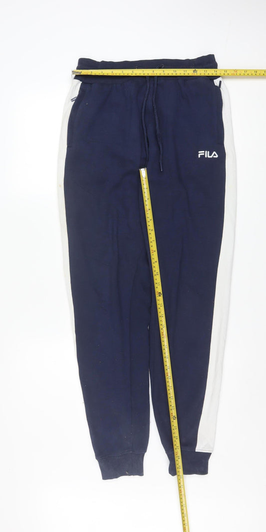 Fila Men's Blue Jogger Sweatpants M Regular Fit Cotton Blend