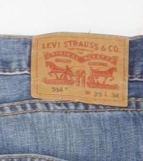 Levi's 514 Men's Blue Straight Denim Jeans W35 L34 Classic Cotton