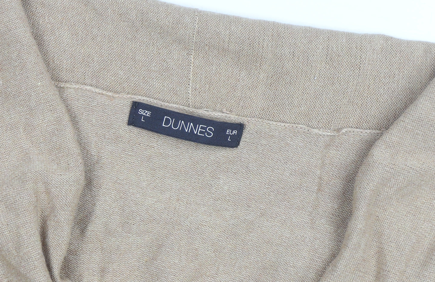 Additional view of Dunnes Women’s Beige Knit Cardigan L Lightweight Open Front