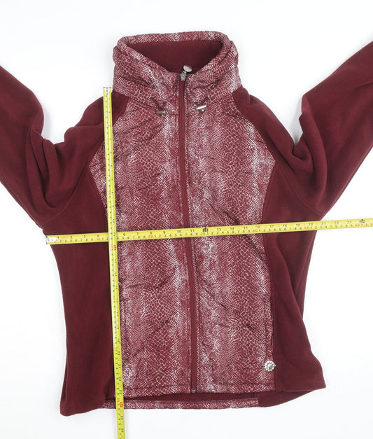 Paco Boutique Women's Red Full Zip Fleece Jumper Size 12