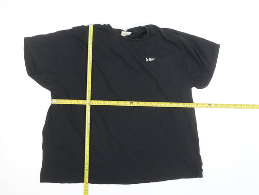Lee Cooper Men's Black 2XL Short Sleeve Cotton T-Shirt