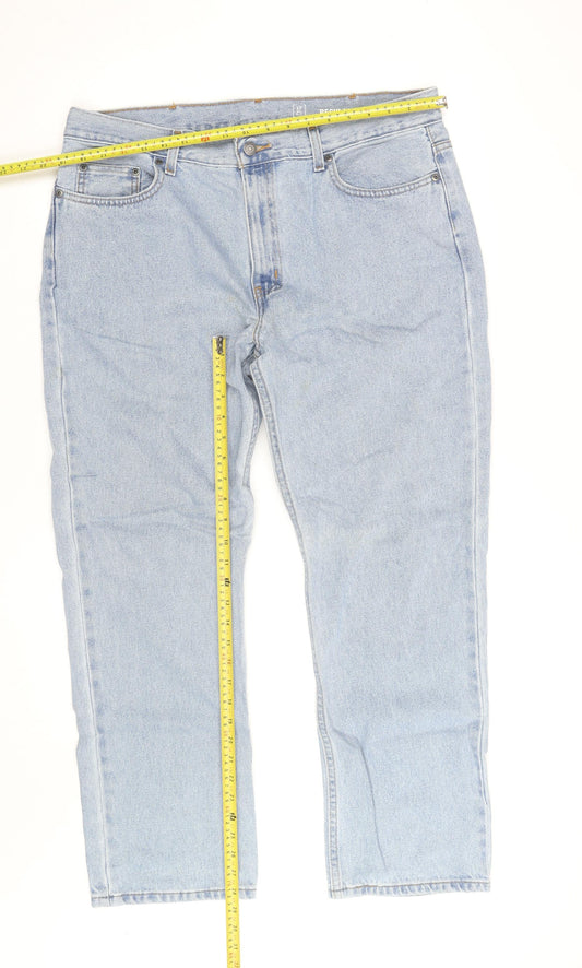 George Men's Blue Light Wash Regular Straight Fit Jeans