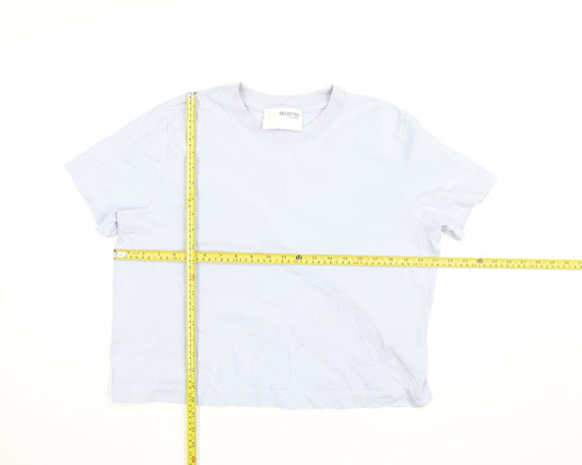 Selected Femme Women’s Blue Cotton Crew Neck Short Sleeve T-Shirt Size M