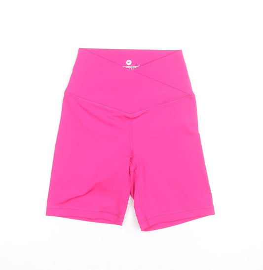 90 Degree by Reflex Womens Pink XS Biker Shorts Yoga Gym Activewear