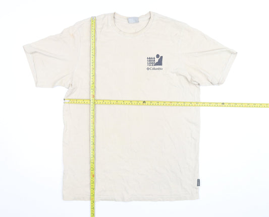 Columbia Men's Beige Graphic Print Outdoor Cotton T-Shirt Size M