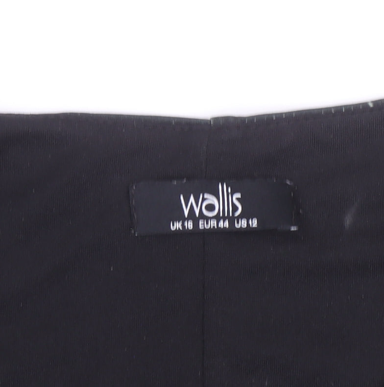 Wallis Women's Black Floral Bird Print Shift Dress Size 16