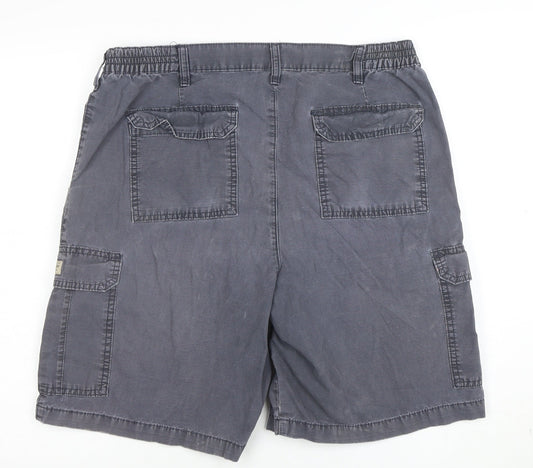 Wrangler Men's Grey Cargo Shorts Size 38 Cotton Casual Workwear