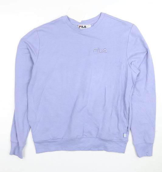 Additional front view of Fila Women’s Lilac Cotton Blend Crew Neck Pullover Sweatshirt, size S