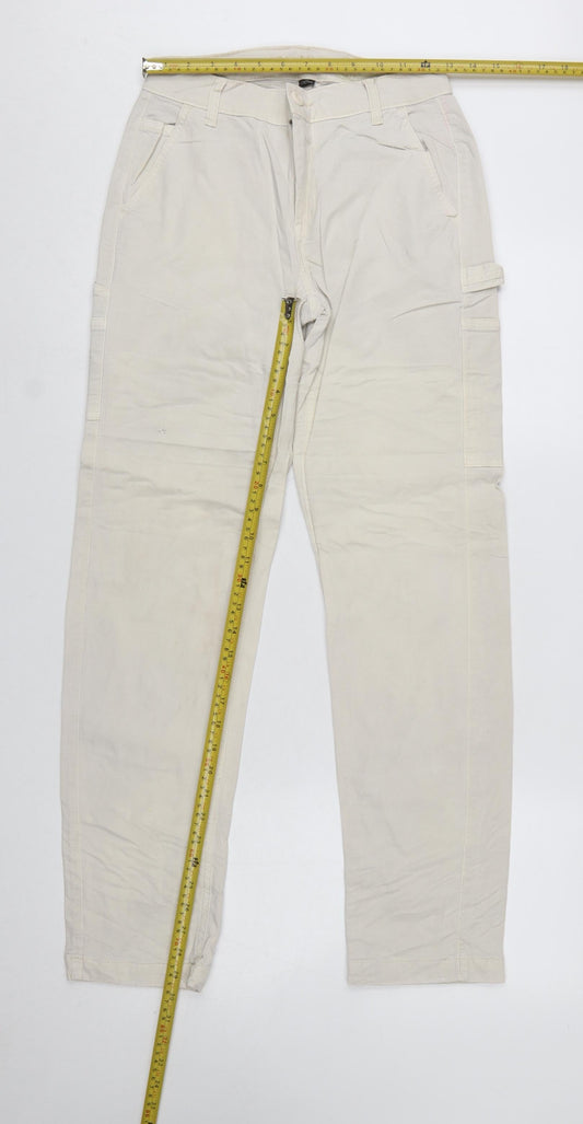 American Eagle Womens Beige Cargo Trousers Size 4 Regular Stretch Cotton Twill