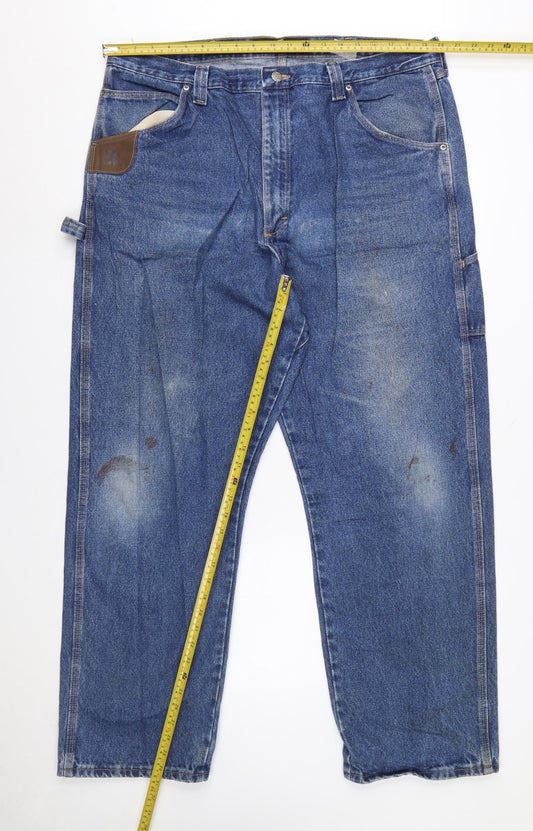 Wrangler Riggs Workwear Men's Blue 40x32 Straight Leg Jeans