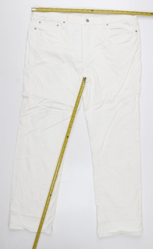 Levi’s Men White 514 Straight Denim Jeans W40 L32 Regular Fit