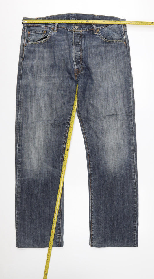 Levi's 501 Men's Blue Straight Denim Jeans W38 L34 Cotton