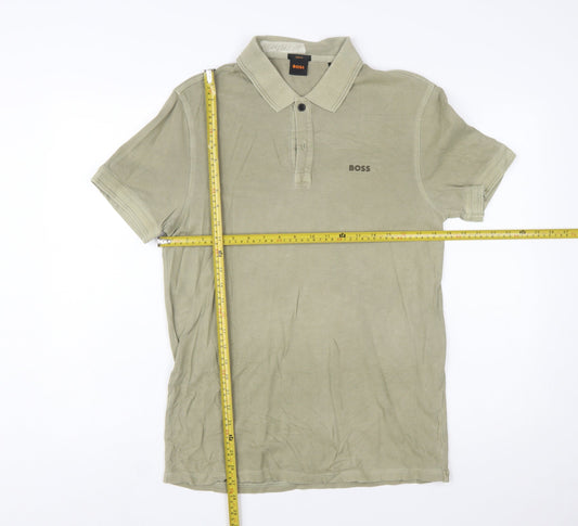 BOSS Men’s Beige Slim Fit Cotton Polo Shirt M
