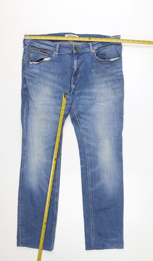 Tommy Jeans Men's Blue 36x32 Straight Fit Denim Jeans