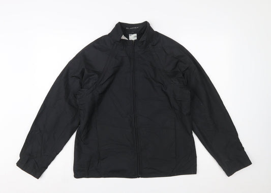 Nike Women Black L Clima-Fit Windbreaker Jacket Lightweight Full Zip