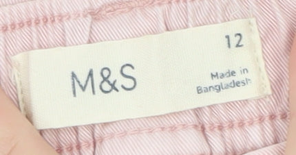 Marks and Spencer Women’s Pink Cargo Shorts Size 12 Cotton Twill