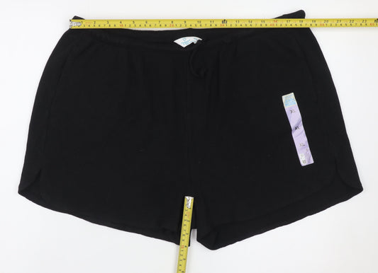 Primark Women’s Black XL Sweat Shorts Drawstring Comfort Fit