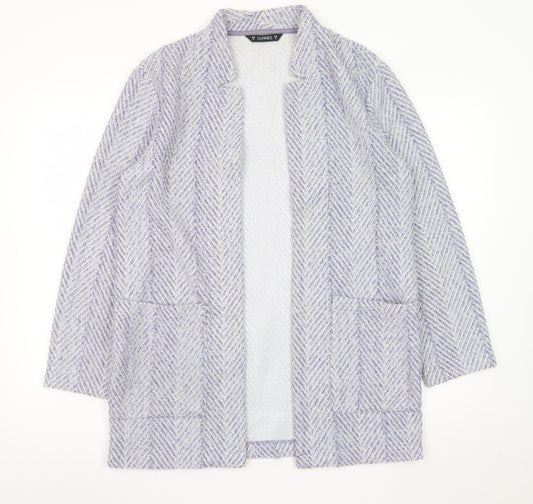 Dunnes Women’s Grey Herringbone Coatigan Size S Classic Overcoat