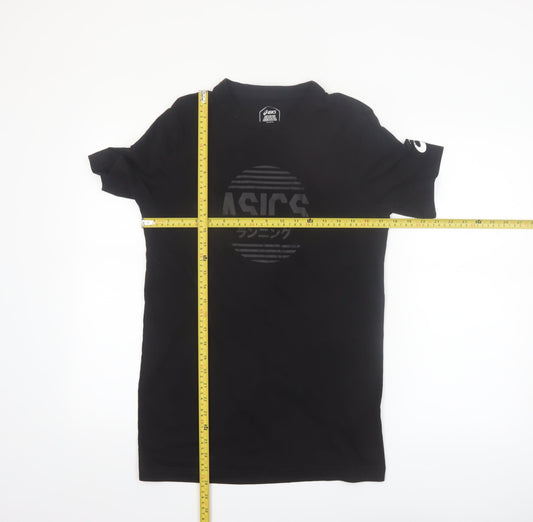 ASICS Men's Black Short Sleeve Graphic Running T-Shirt Size M