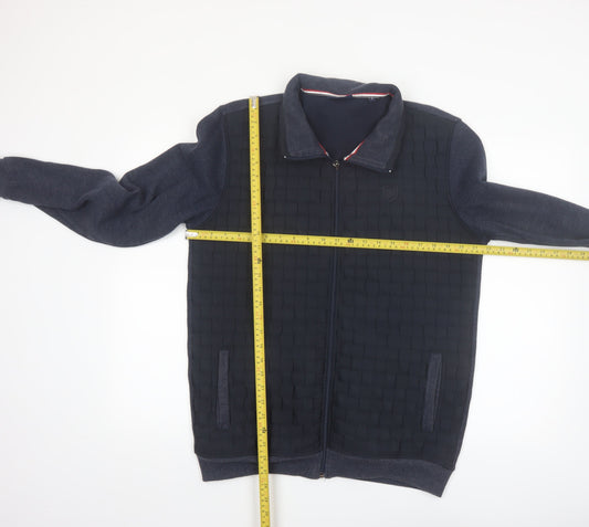 Pre End Men’s Blue Bomber Jacket M Cotton Blend Full Zip