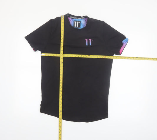 11 Degrees Men's Black XS Slim Fit Crew Neck T-Shirt