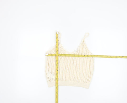 Mango Women’s Ivory Knit Camisole Tank Top Size 8