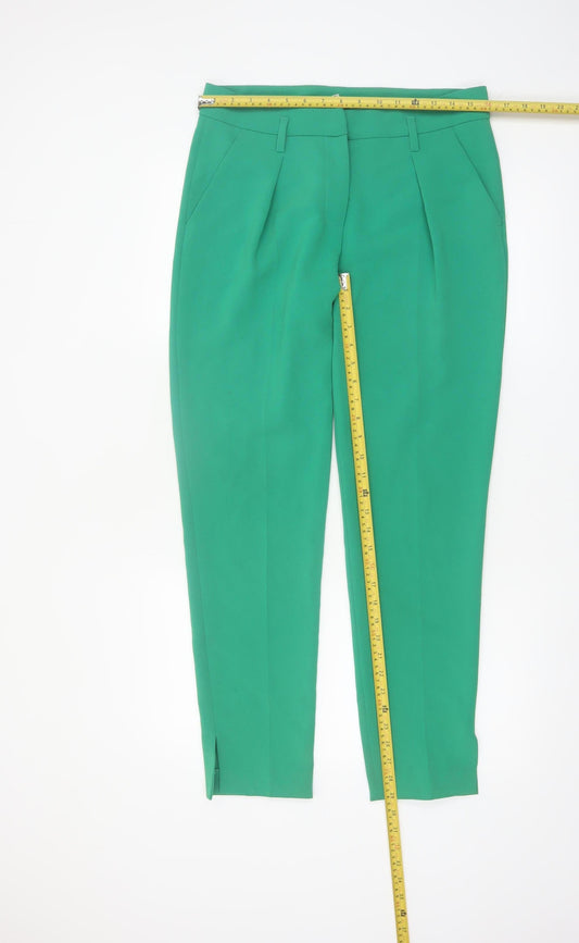 Claudie Pierlot Women Green Cropped Tapered Trousers Size 10