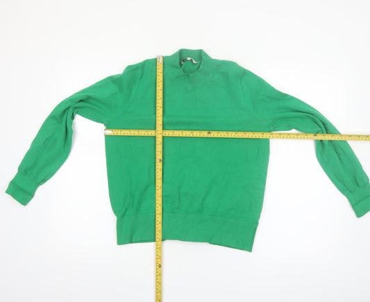 Next Womens Green Mock Neck Knit Pullover Jumper Size 10