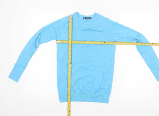 Dunnes Women Blue Crew Neck Long Sleeve Pullover Jumper Size S