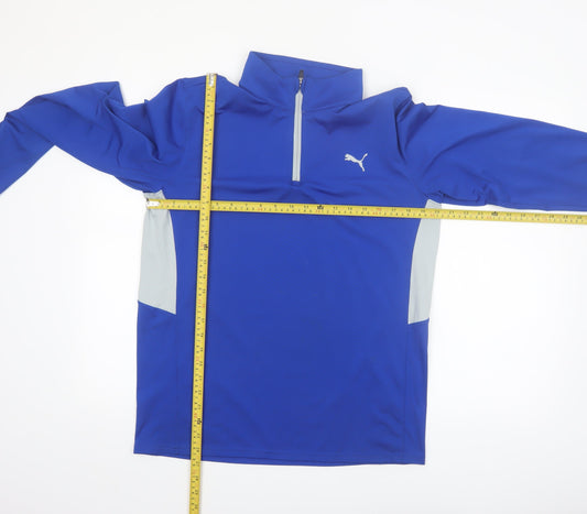 Puma Men's Blue M Athletic 1/4 Zip Sweatshirt Sports Top