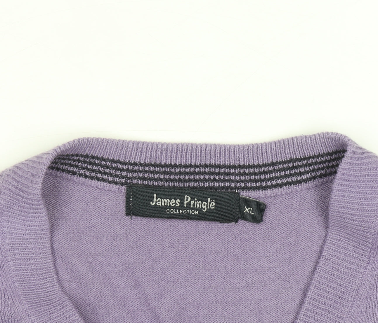 James Pringle Men’s Purple Acrylic V-Neck Sleeveless Jumper XL