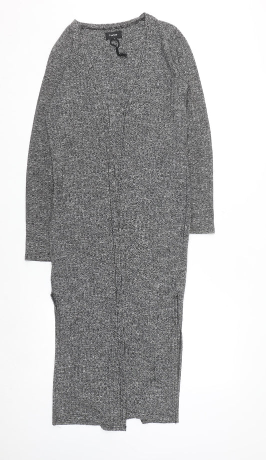 Firetrap Womens Grey Longline Open Knit Cardigan Size 8